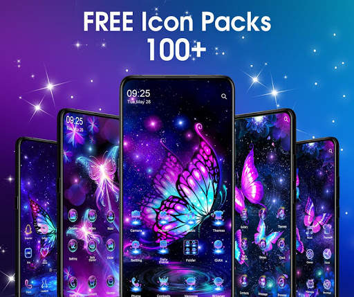 3D Purple Butterfly Theme screenshot 1