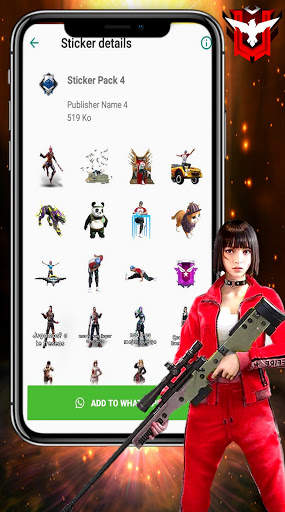stickers for whatsapp freefire Diamond screenshot 1