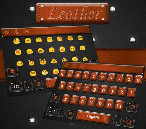 Diamond Jeweled Leather Keyboard Theme screenshot 3