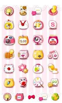 Pinky Cat GO Launcher Theme screenshot 5