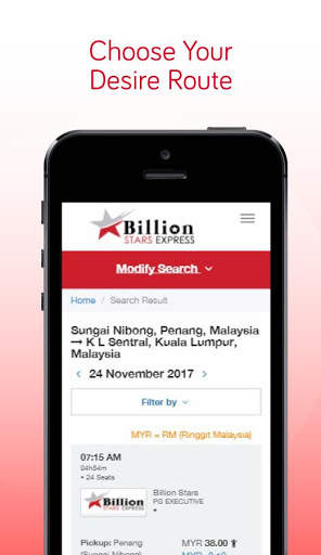 Billion Stars Express Bus Ticket Online Booking screenshot 2