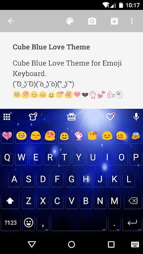 Cool Blue Love Emoji Keyboard screenshot 1