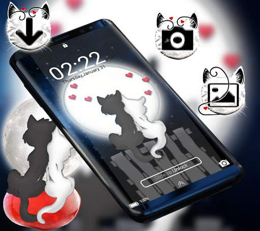 Cute Cat Love Launcher Theme screenshot 1