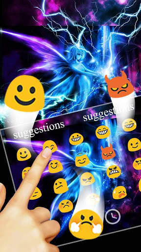 Purple Blue Fairy Keyboard Theme screenshot 4