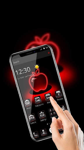 Red Neon Apple Dark Theme screenshot 4