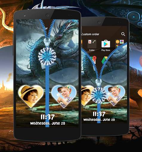 Dragon Zipper Lock Screen screenshot 1