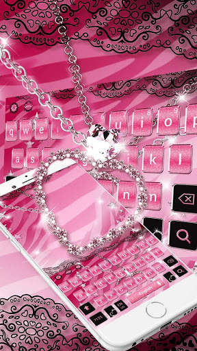 Pink Zebra Diamond Theme Keyboard screenshot 2