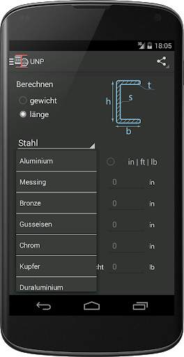 Stahl gewichtsrechner screenshot 5