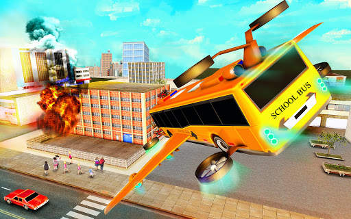 Shooting Flying School Bus Transport Simulator screenshot 3