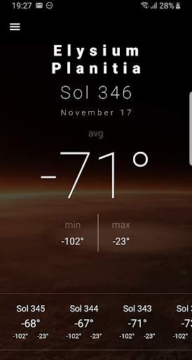 Mars Weather Report screenshot 1