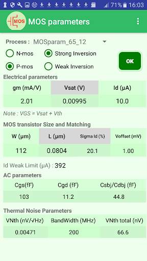 MOS calculator скриншот 2