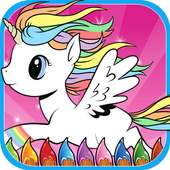 Pony Unicorn Coloring Book logo