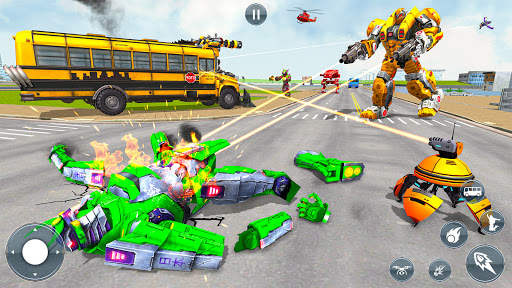 Army Bus Robot Shooting Games: Flying Bus Games screenshot 6