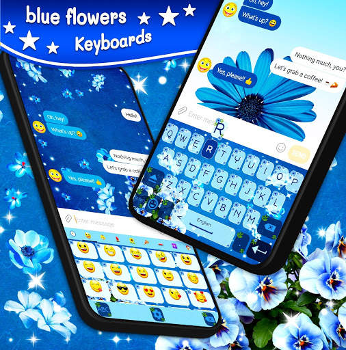 Blue Flowers Keyboard 🌼 Flower Theme Keyboards screenshot 4