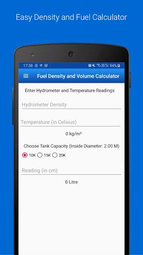Fuel Density and Volume Calculator screenshot 1