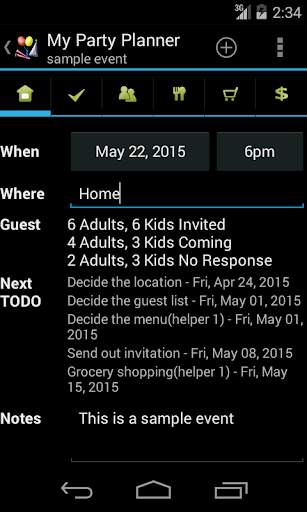 My Party Planner - Lite screenshot 1