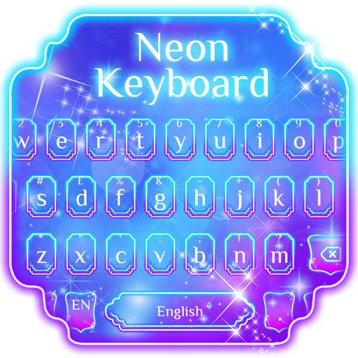 Blue Purple Neon Keyboard Theme 10001001