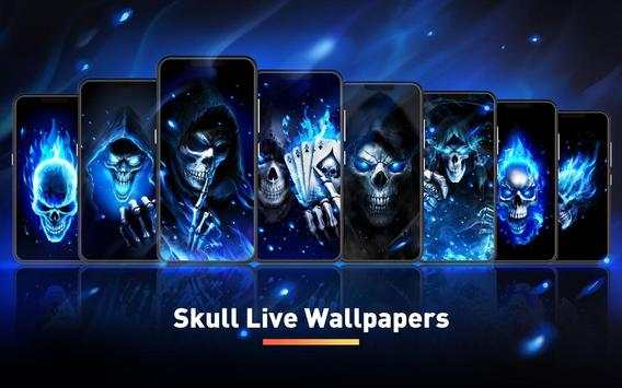 Blue Fire Skull Bone Live Wallpaper screenshot 5