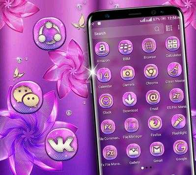 Pink Purple Flower Launcher Theme screenshot 5