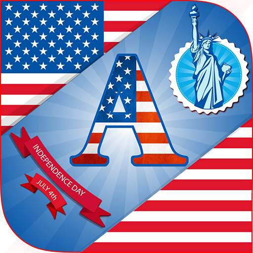 4th July DP Maker : American Flag Theme Alphabet 1.0