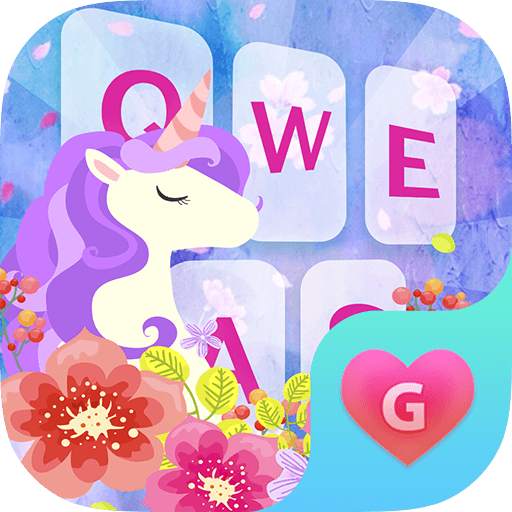 Flower Unicorn Galaxy Keyboard Theme for Girls 1.0