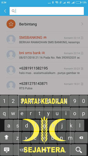 Keyboard Android Tema Logo Parpol Indonesia screenshot 8