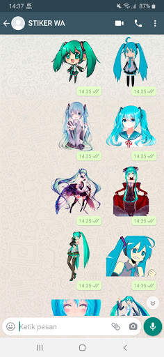 Chat Sticker WA Hatsune Miku Anime WAStickerApps screenshot 6