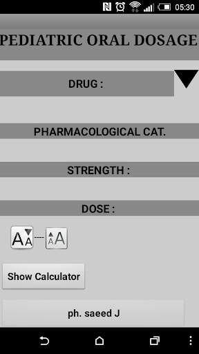 PEDIATRIC ORAL DOSAGE screenshot 1