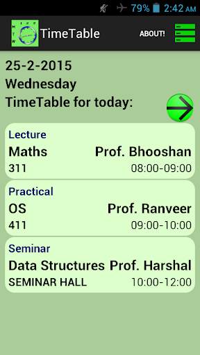TimeTable screenshot 1