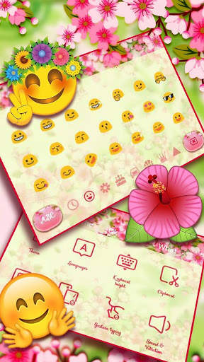 Pink Summer Flower Keyboard screenshot 3
