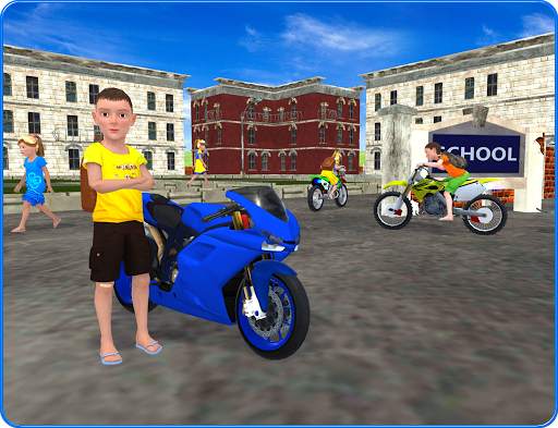 Kids School Highway Traffic Bike Racing screenshot 15