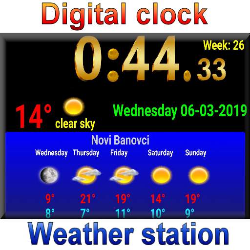 Digital clock weather station 3.5