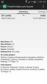Fresh Cricket Scorer screenshot 8
