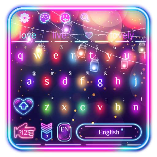 Sparkle Neon Lights  keyboard Theme 10001005