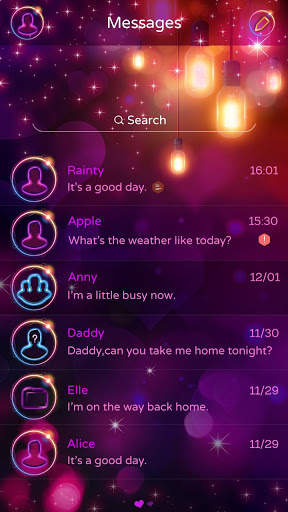 GO SMS PRO SHINE THEME screenshot 2