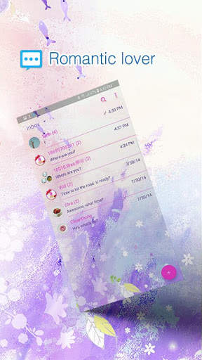 Romantic lover skin for Next SMS screenshot 1