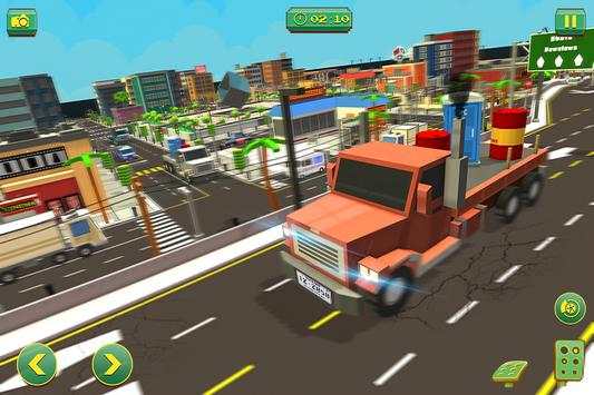 Blocky Truck Driver Simulator Urban Transport screenshot 12
