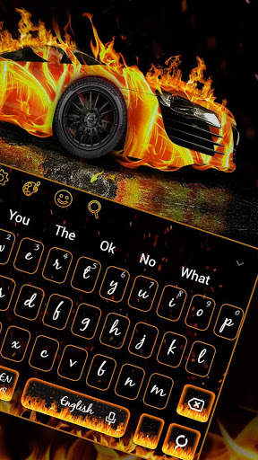 Burning Sport Car Keyboard Theme screenshot 1