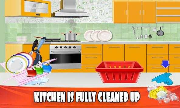 House Dish Washing Kitchen Clean up: Cleaning Sim screenshot 2