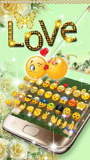 Beautiful Rose Diamond Butterfly Keyboard Theme screenshot 3