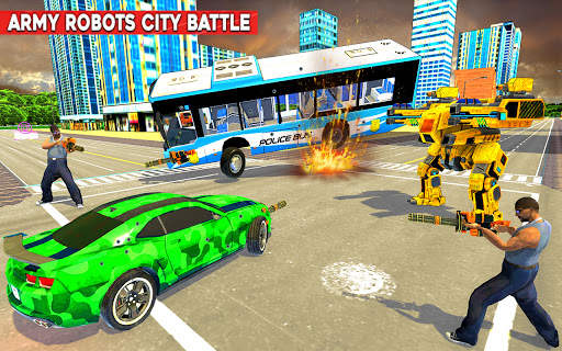 Army Bus Robot:Flying Car Game screenshot 16