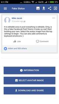 Fake Facebook Status Generator screenshot 2