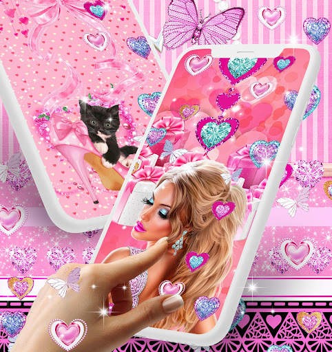 Girly pink live wallpapers screenshot 1