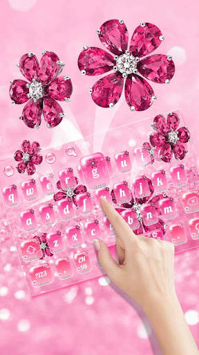 Pink Diamond Flower Keyboard screenshot 1