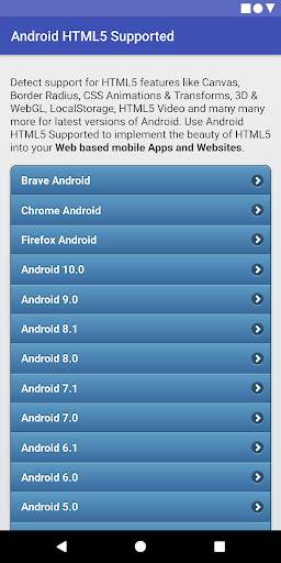 HTML5 Supported for Android -Check browser support screenshot 1