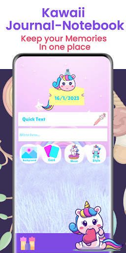 Unicorn Diary App Kawaii /Lock screenshot 2