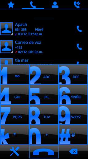 THEME SWIPE DIALER BIG BLACK BLUE screenshot 1