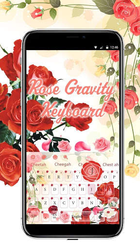 Pink Love Rose Keyboard Theme screenshot 1