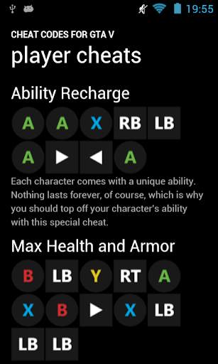 Cheat Codes for GTA V screenshot 1