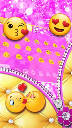 Pink Gold Zipper Theme screenshot 3